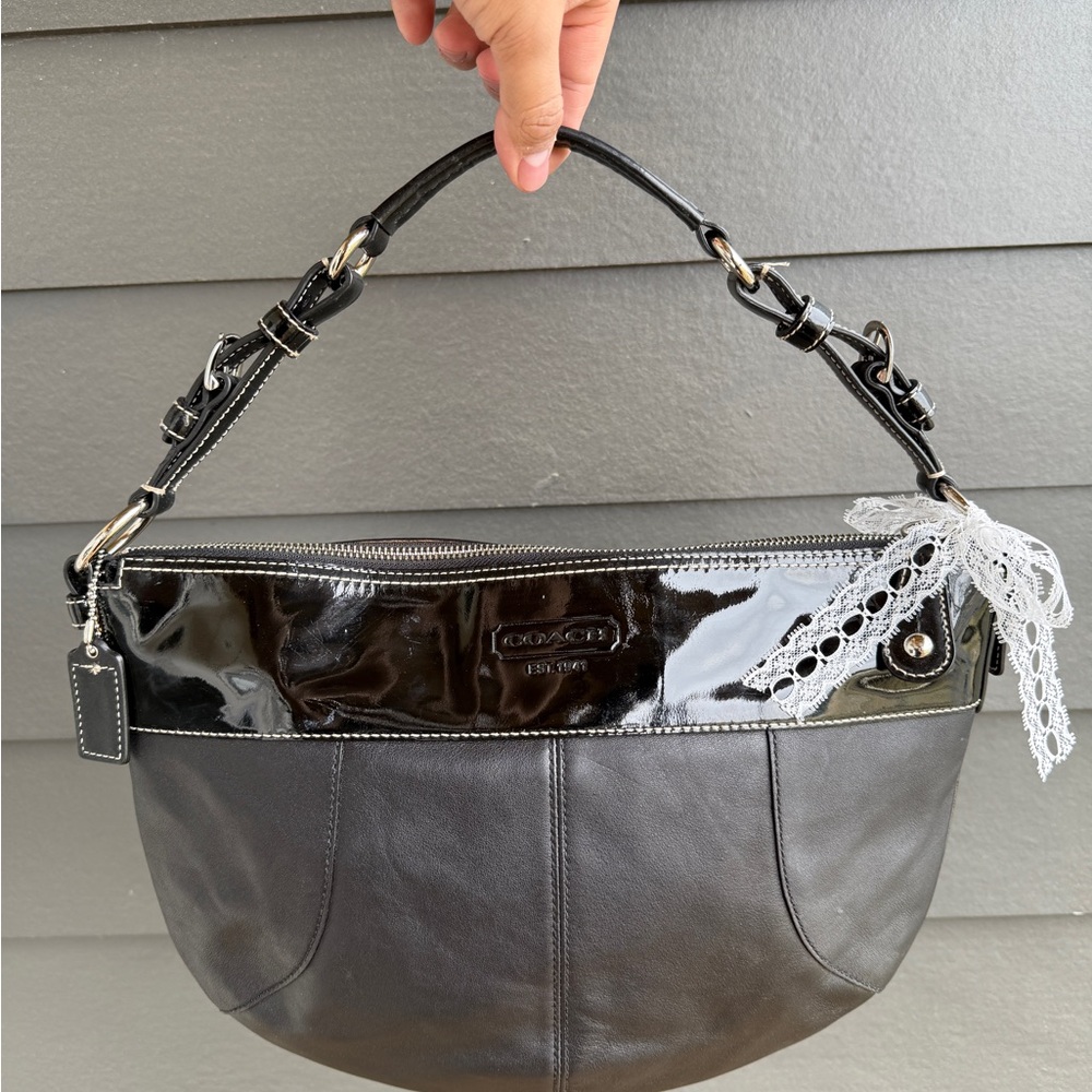 Coach Black Leather Shoulder Bag